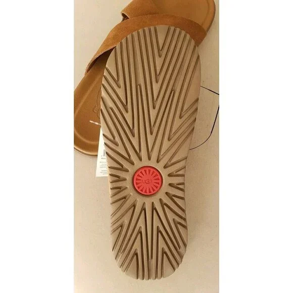 NEW UGG MEN'S WAINSCOTT SLIDE CHESTNUT SUEDE SANDALS SLIPPERS SZ 11